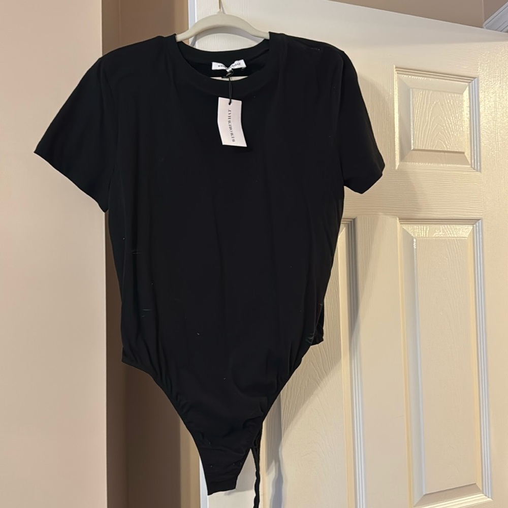 Black t shirt bodysuit suit
